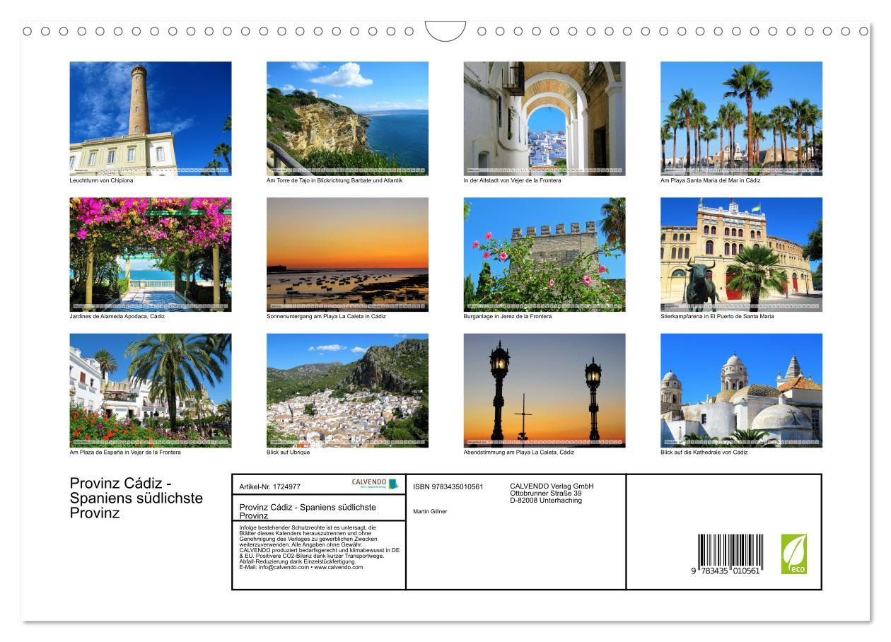 Bild: 9783435010561 | Provinz Cádiz - Spaniens südlichste Provinz (Wandkalender 2025 DIN...