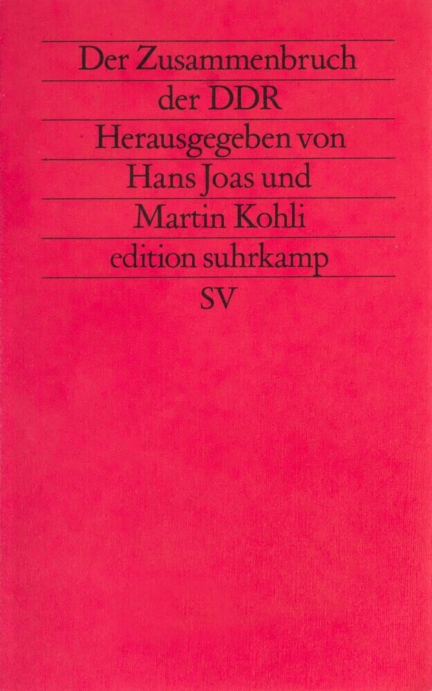 Cover: 9783518117774 | Der Zusammenbruch der DDR | Soziologische Analysen | Hans Joas (u. a.)