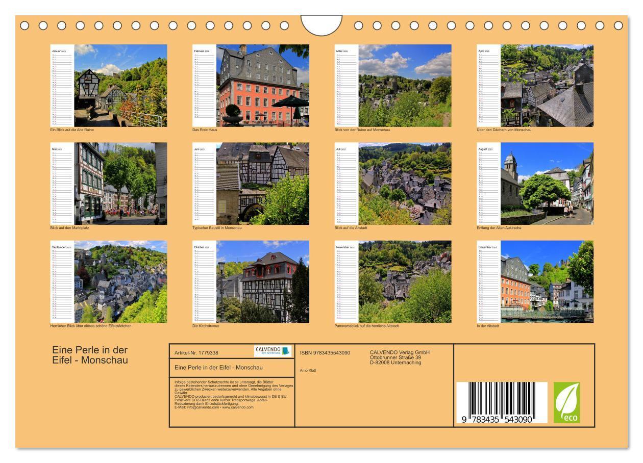 Bild: 9783435543090 | Eine Perle in der Eifel - Monschau (Wandkalender 2025 DIN A4 quer),...