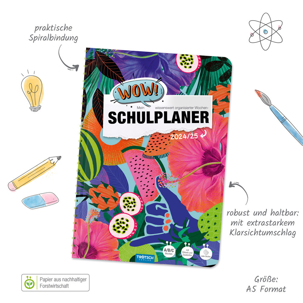 Bild: 9783988023223 | Trötsch Schulplaner WOW Tropic 24/25 | Trötsch Verlag GmbH &amp; Co.KG