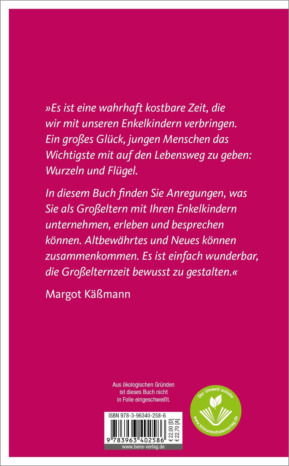 Rückseite: 9783963402586 | Kostbare Zeit - Das Buch für Großeltern | Margot Käßmann | Buch | 2023