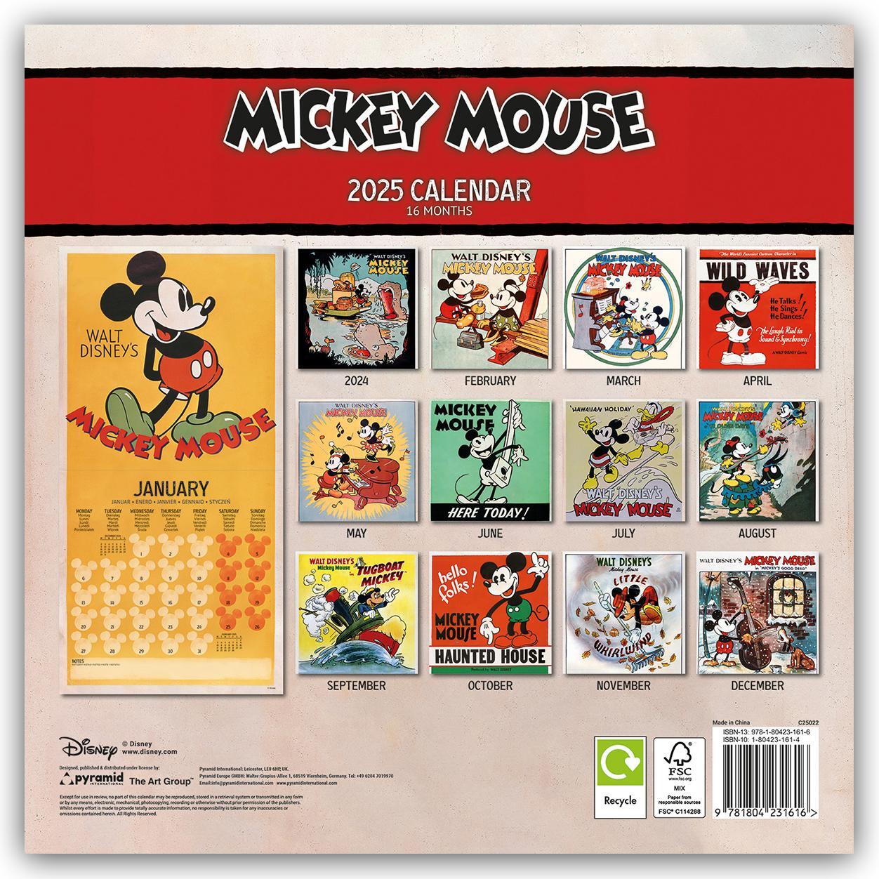 Rückseite: 9781804231616 | Mickey &amp; Minnie Mouse 2025 30X30 Broschürenkalender | Kalender | 28 S.