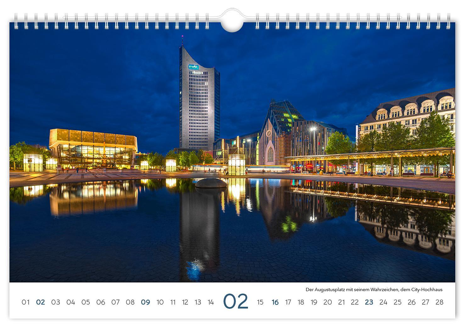 Bild: 9783910680685 | Kalender Leipzig 2025 | 30 x 20 cm weißes Kalendarium | Peter Schubert