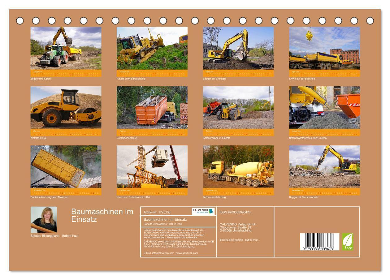 Bild: 9783383998478 | Baumaschinen im Einsatz (Tischkalender 2025 DIN A5 quer), CALVENDO...