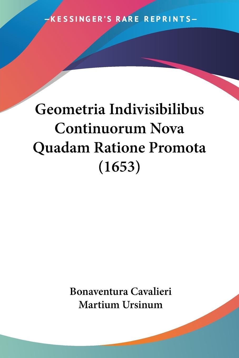 Cover: 9781104753832 | Geometria Indivisibilibus Continuorum Nova Quadam Ratione Promota...