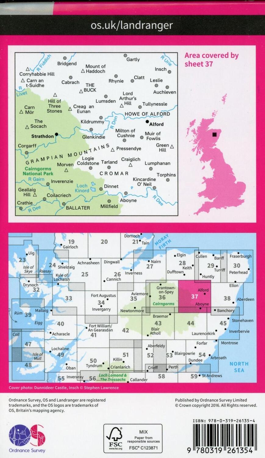 Bild: 9780319261354 | Strathdon &amp; Alford | Ordnance Survey | (Land-)Karte | Karte/Landkarte