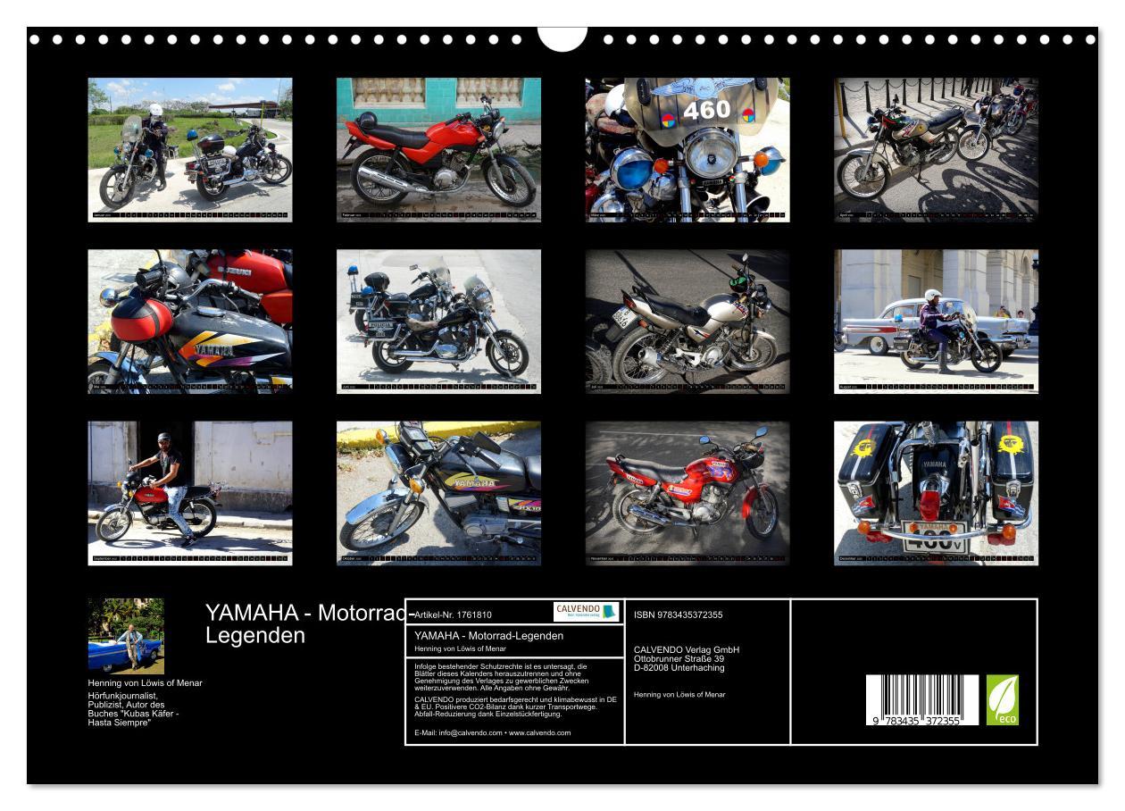 Bild: 9783435372355 | YAMAHA - Motorrad-Legenden (Wandkalender 2025 DIN A3 quer),...