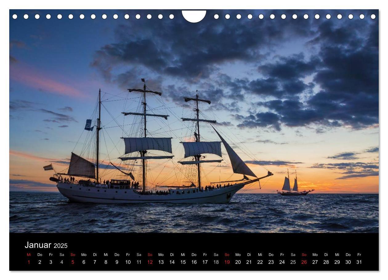 Bild: 9783435581849 | Windjammer auf der Ostsee im Abendlicht (Wandkalender 2025 DIN A4...