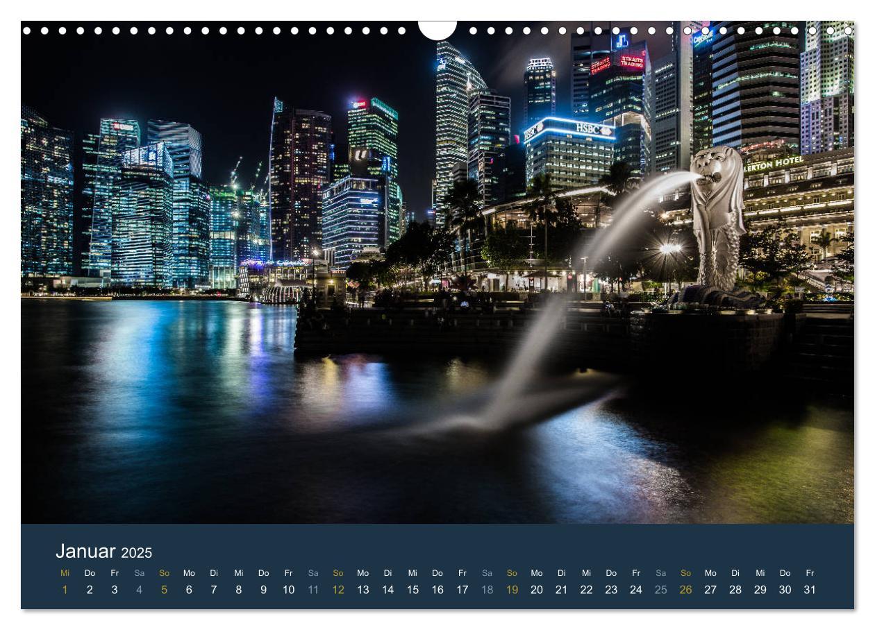 Bild: 9783435445851 | Singapur bei Nacht und Tag (Wandkalender 2025 DIN A3 quer),...