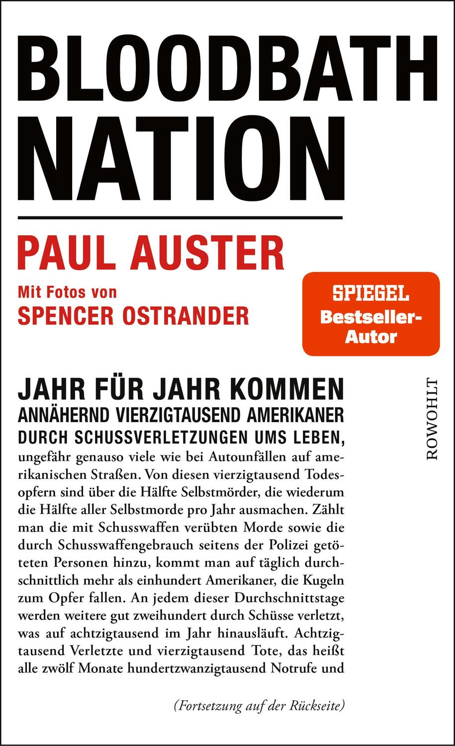 Cover: 9783498003234 | Bloodbath Nation | Paul Auster (u. a.) | Buch | 192 S. | Deutsch
