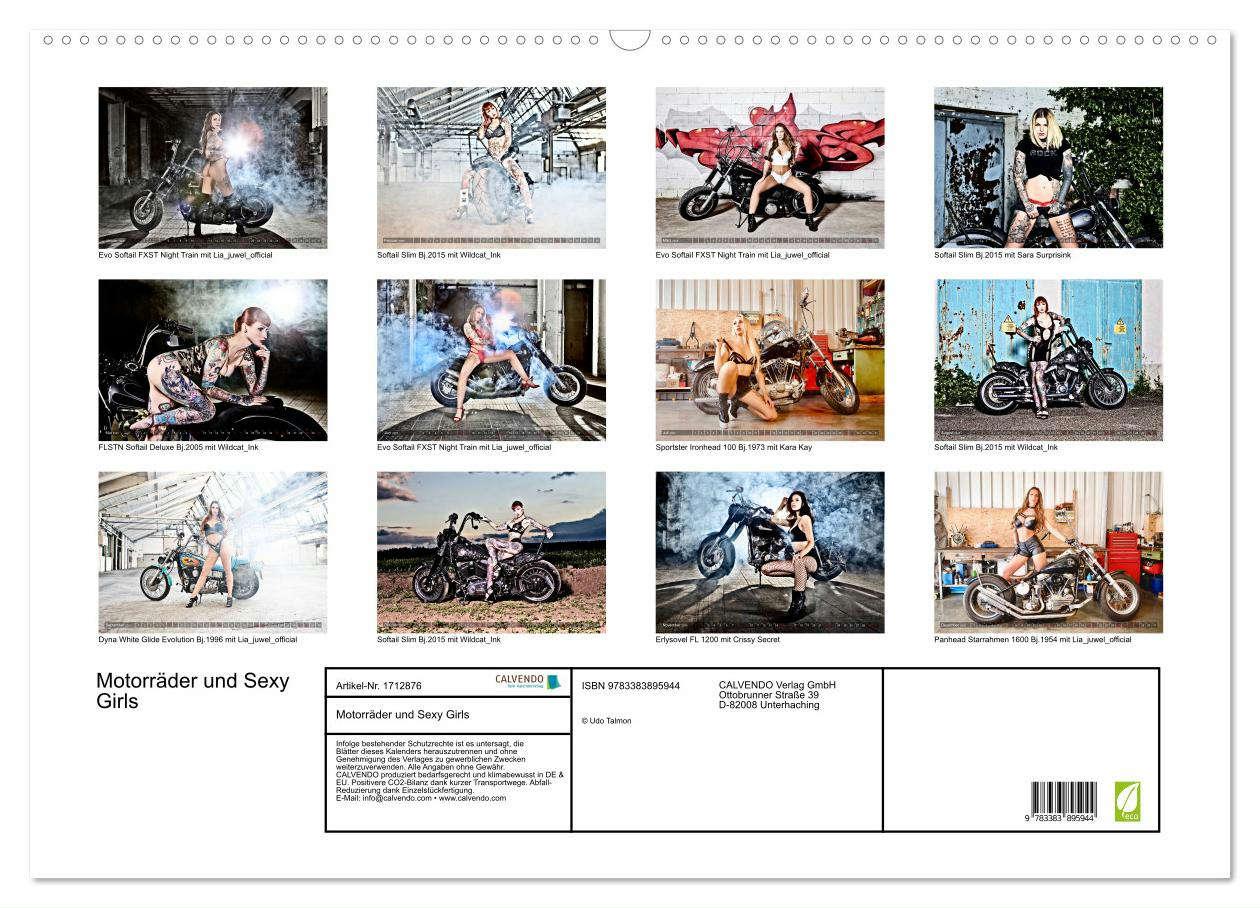 Bild: 9783383895944 | Motorräder und Sexy Girls (Wandkalender 2025 DIN A2 quer), CALVENDO...