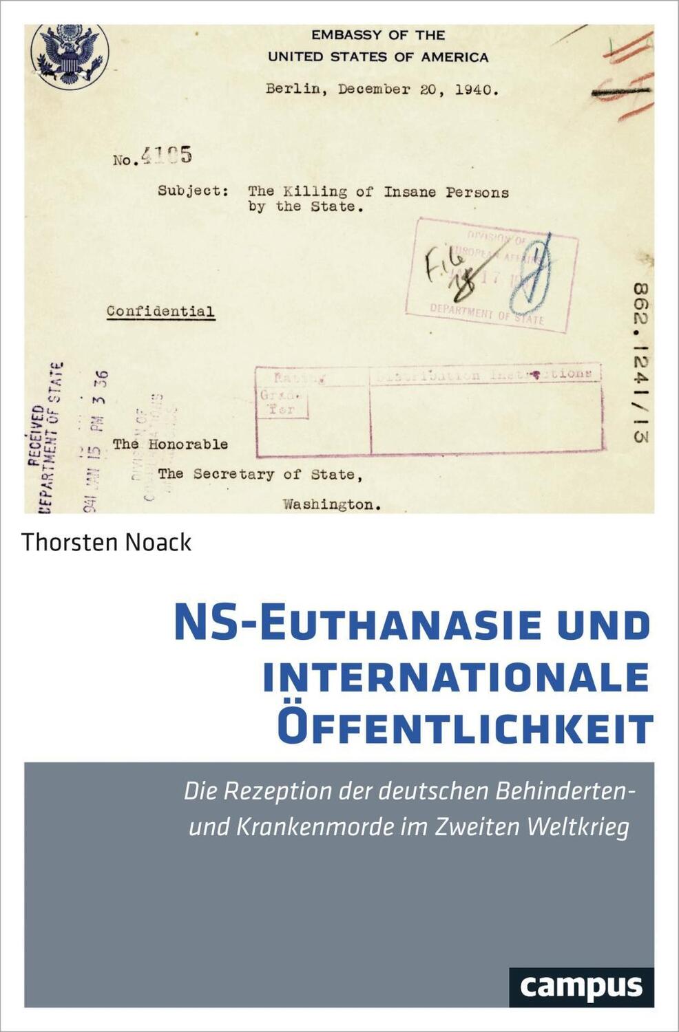 Cover: 9783593508030 | NS-Euthanasie und internationale Öffentlichkeit | Thorsten Noack