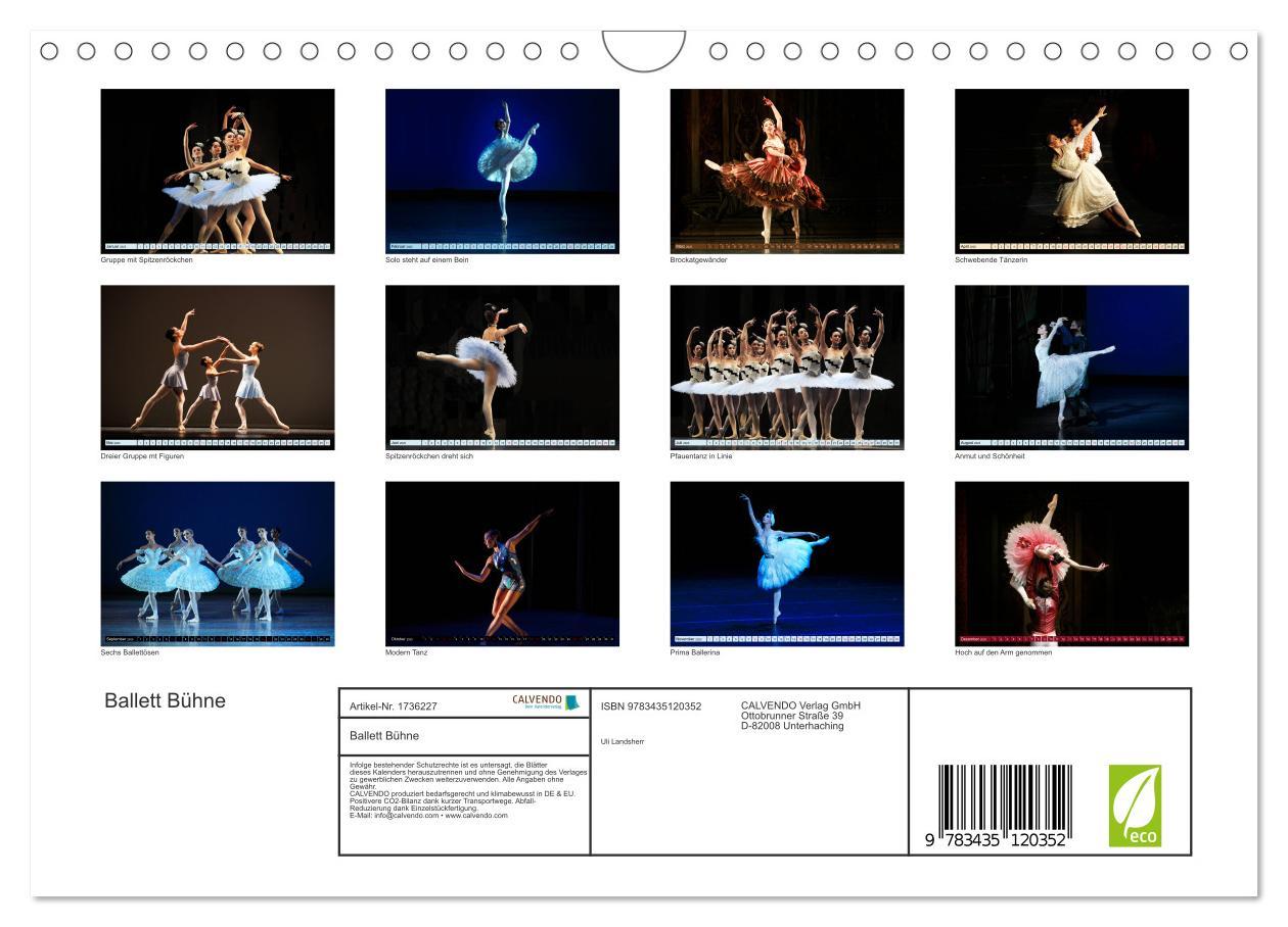 Bild: 9783435120352 | Ballett Bühne (Wandkalender 2025 DIN A4 quer), CALVENDO Monatskalender