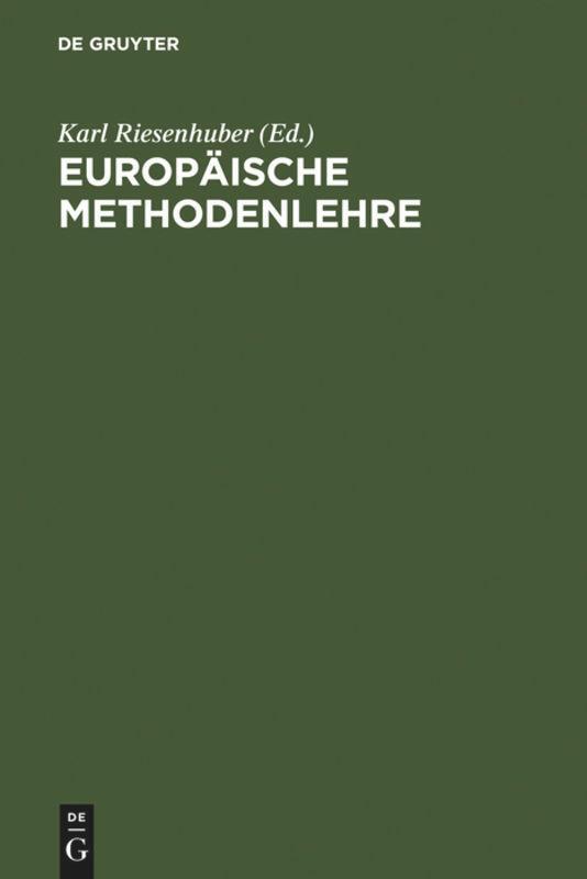 Cover: 9783899493450 | Europäische Methodenlehre | Handbuch für Ausbildung und Praxis | Buch