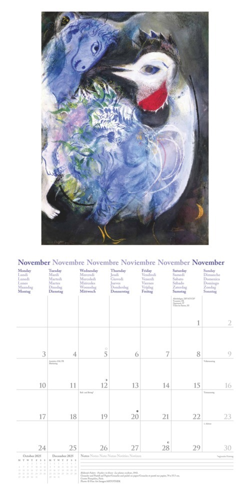 Bild: 4002725994103 | N NEUMANNVERLAGE - Marc Chagall 2025 Broschürenkalender, 30x30cm,...