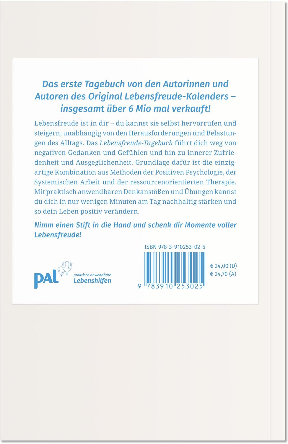 Rückseite: 9783910253025 | Das Lebensfreude-Tagebuch | Maja Günther (u. a.) | Taschenbuch | 2022