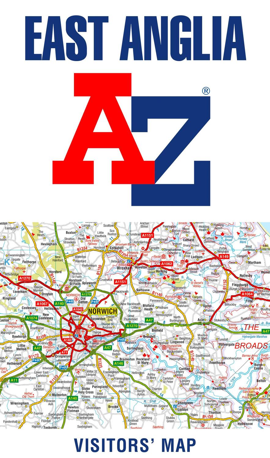 Cover: 9780008388157 | East Anglia A-Z Visitors' Map | A-Z Maps | (Land-)Karte | Englisch