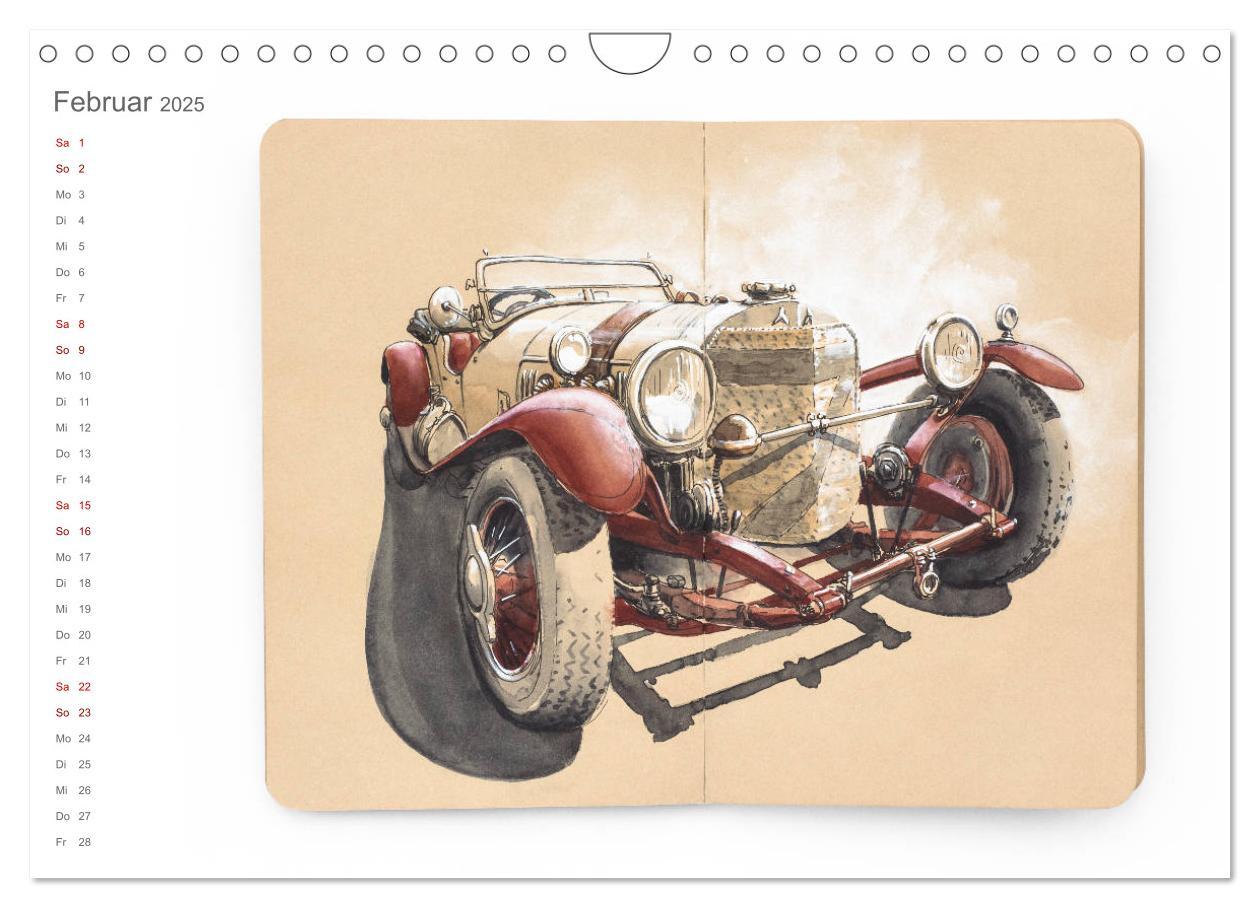 Bild: 9783435277179 | Classic Car Sketchbook (Wandkalender 2025 DIN A4 quer), CALVENDO...