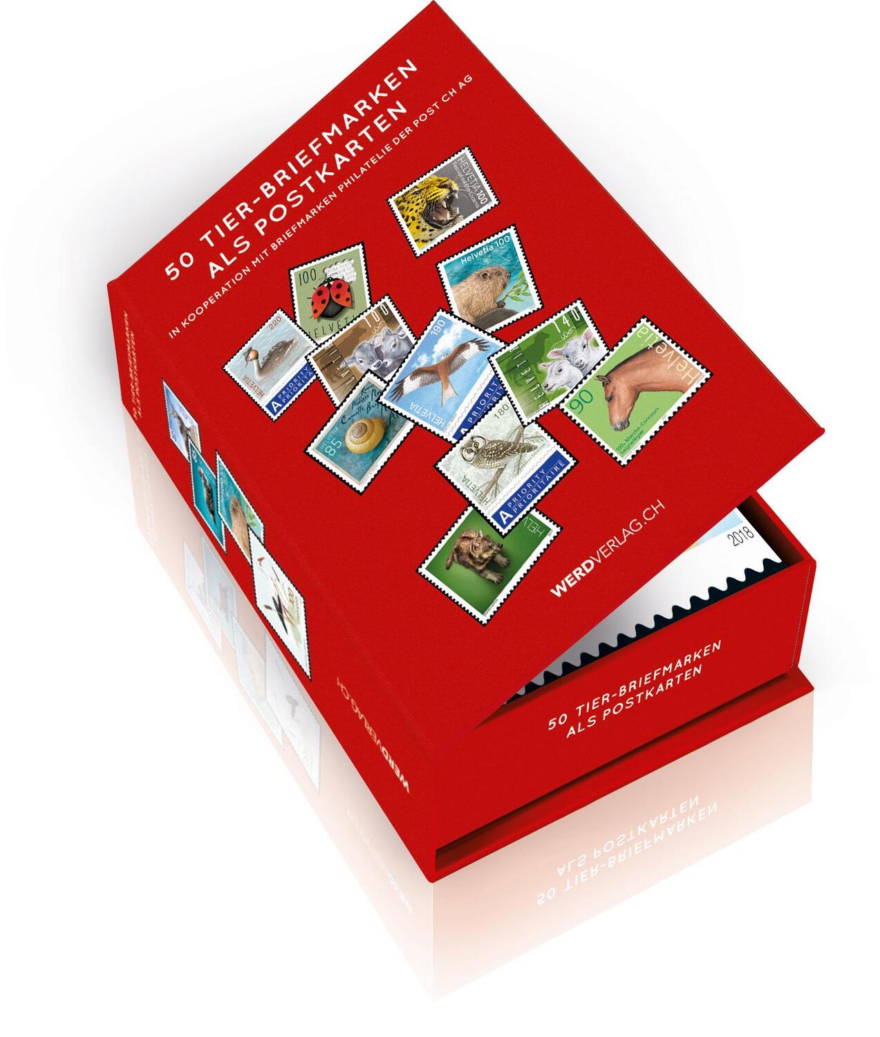 Cover: 9783039220373 | Postkartenbox 50 Tier-Briefmarken als Postkarten | Taschenbuch | 2020