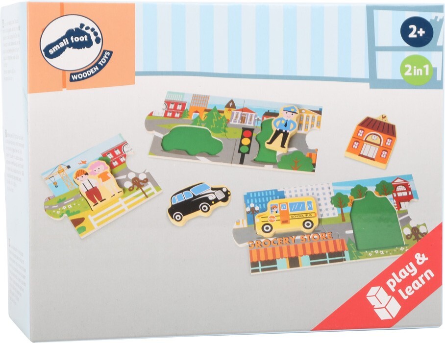 Cover: 4020972107947 | Small foot 10794 - Storypuzzle Stadt, 2in1 Greifpuzzle, Holz,...