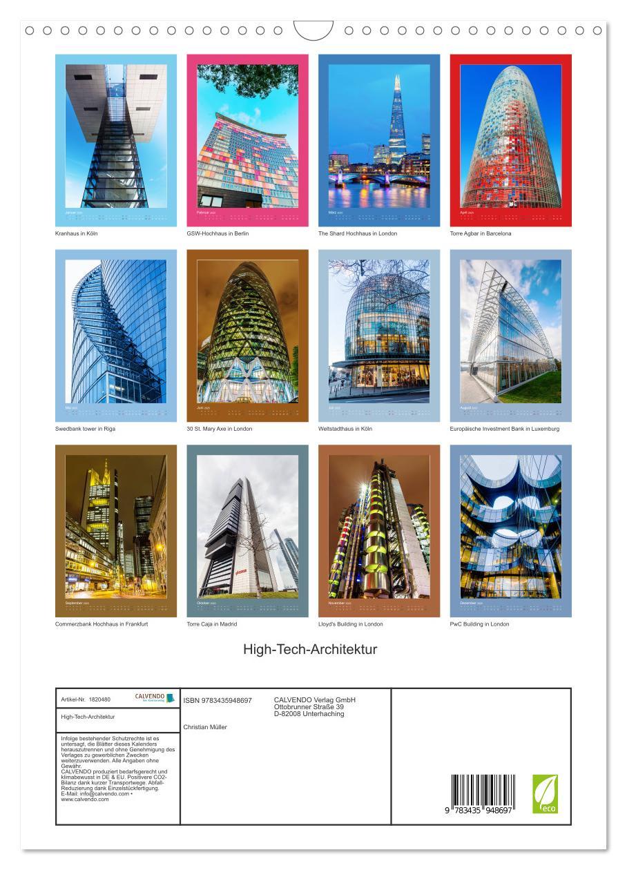 Bild: 9783435948697 | High-Tech-Architektur (Wandkalender 2025 DIN A3 hoch), CALVENDO...