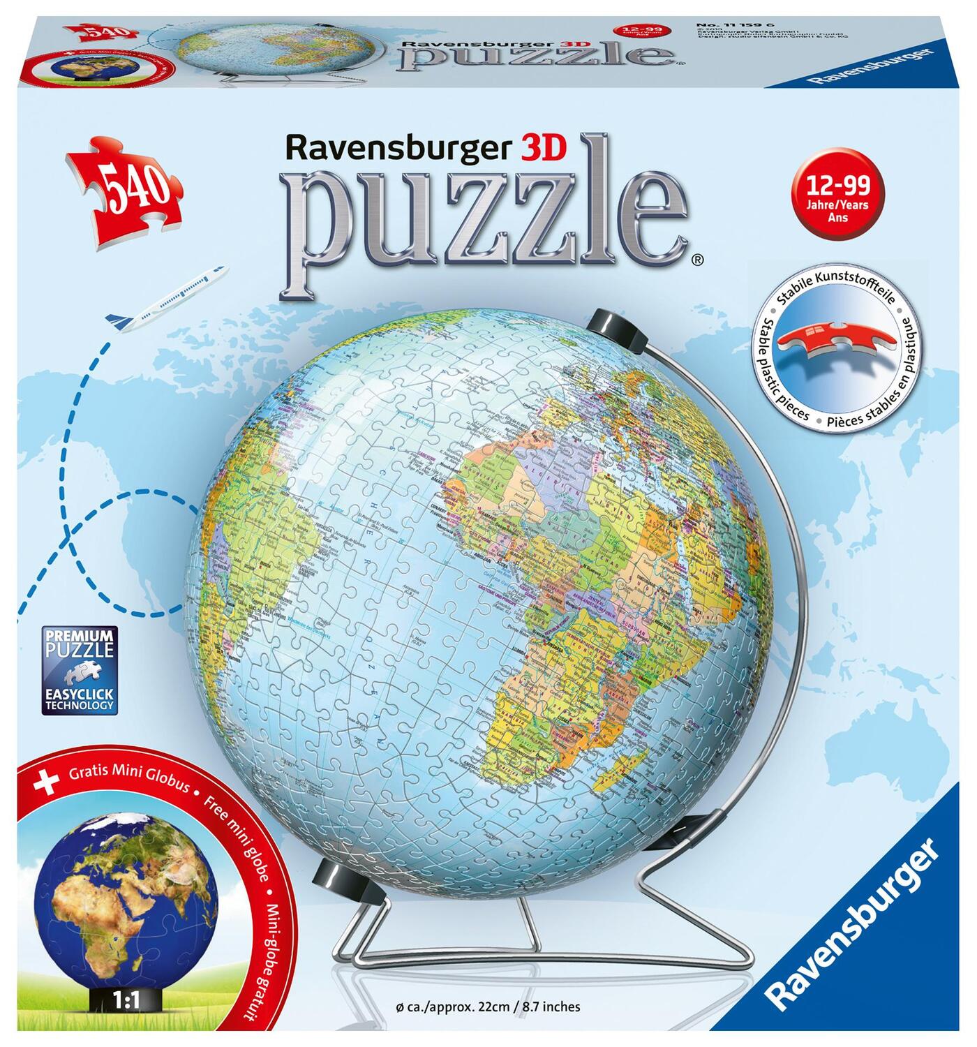 Cover: 4005556111596 | Globus in deutscher Sprache Puzzleball 540 Teile | Spiel | Deutsch