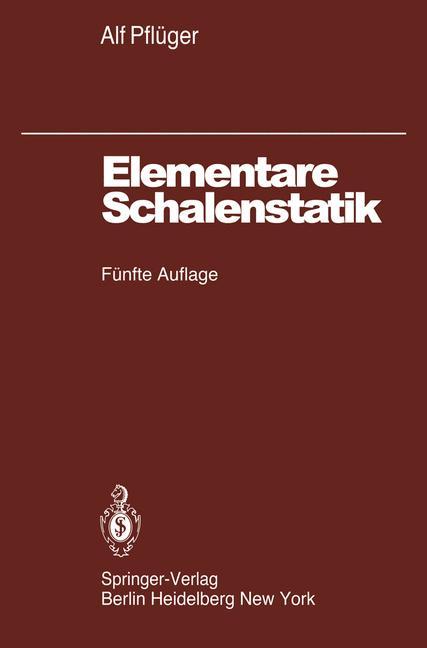 Cover: 9783642522178 | Elementare Schalenstatik | A. Pflüger | Taschenbuch | Paperback | viii