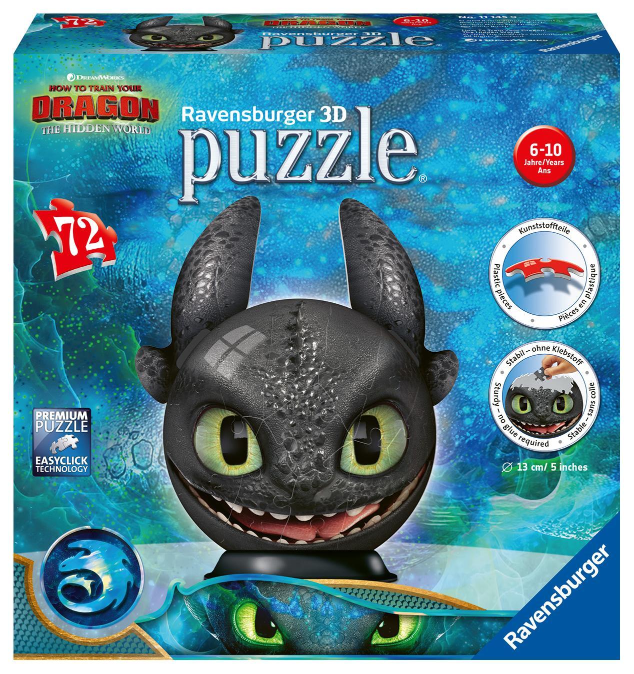 Cover: 4005556111459 | Ravensburger 3D Puzzle 11145 - Puzzle-Ball Dragons 3 Ohnezahn mit...