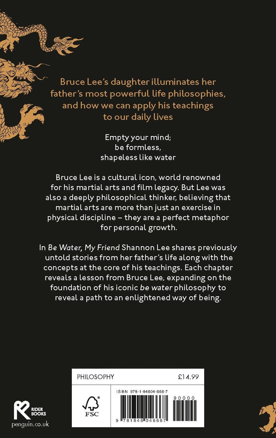 Rückseite: 9781846046667 | Be Water, My Friend | The True Teachings of Bruce Lee | Shannon Lee