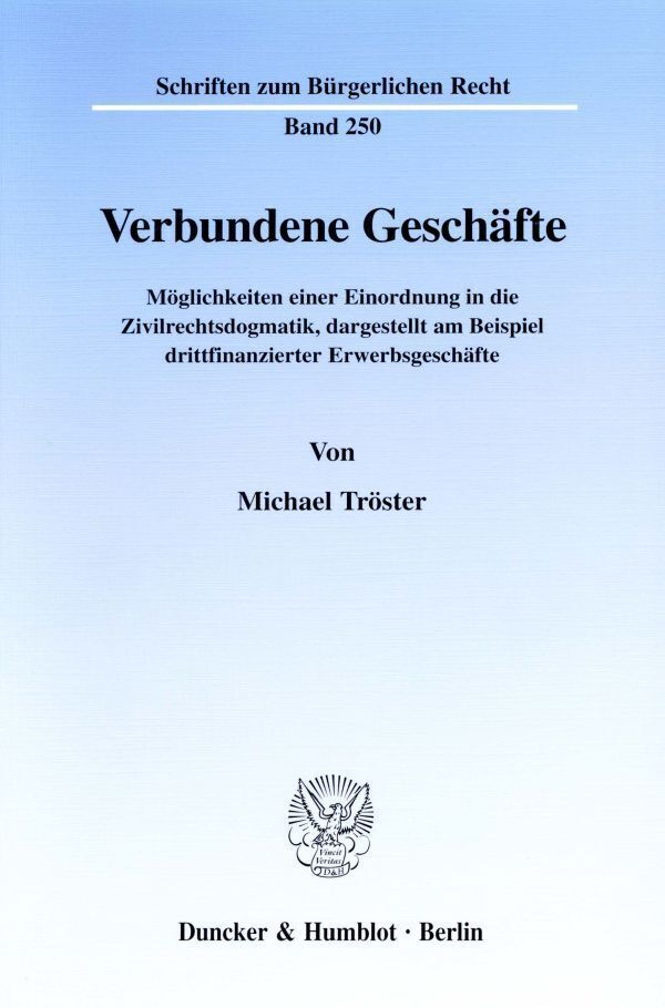 Cover: 9783428101764 | Verbundene Geschäfte. | Michael Tröster | Taschenbuch | 186 S. | 2001
