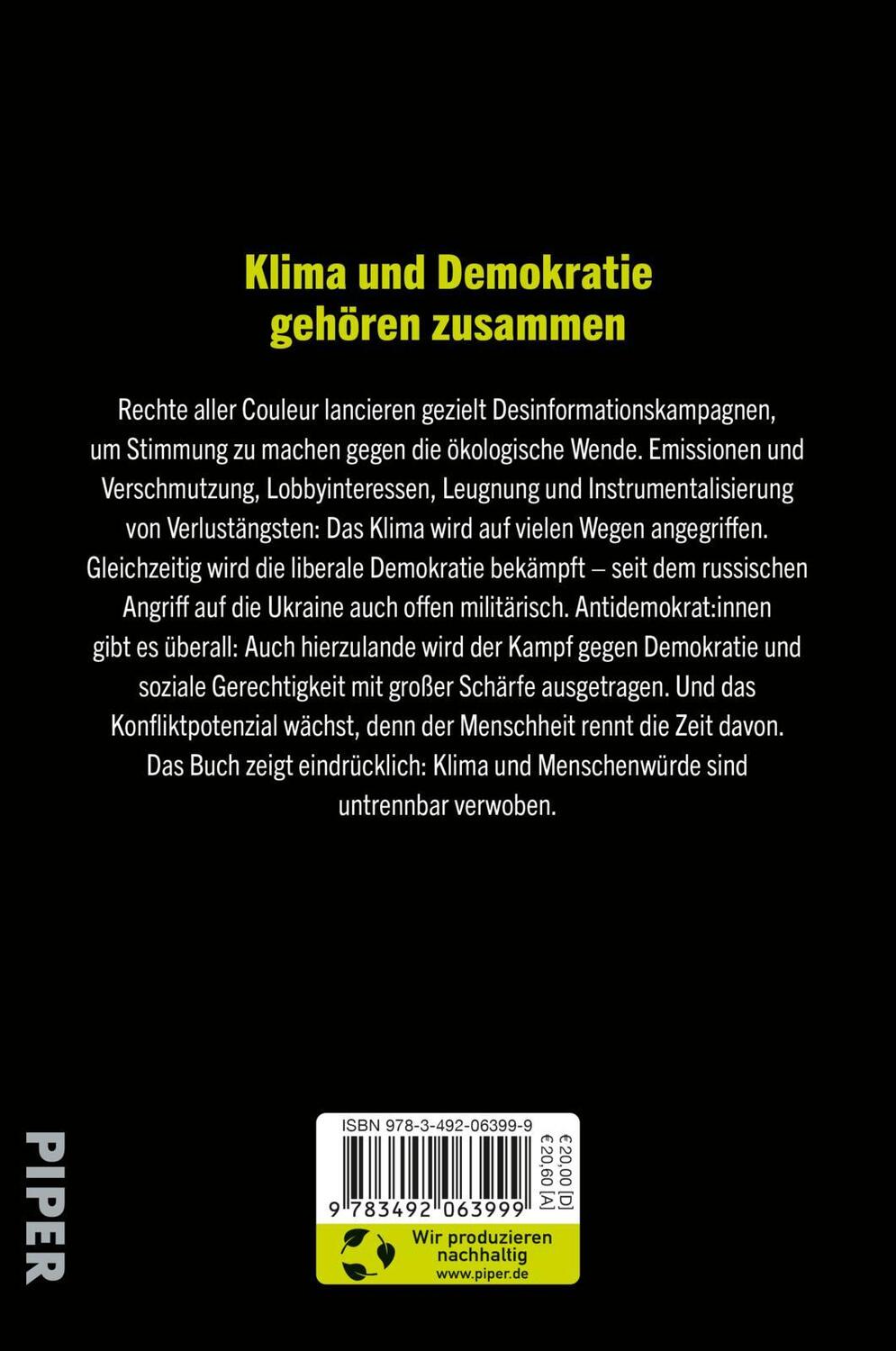 Rückseite: 9783492063999 | Klimarassismus | Matthias Quent (u. a.) | Taschenbuch | 288 S. | 2022
