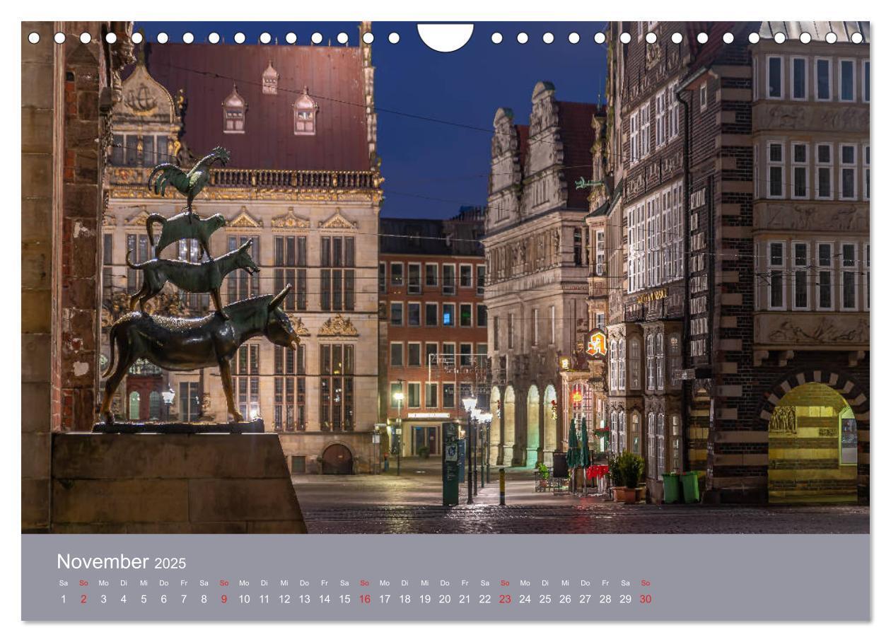 Bild: 9783435177684 | Nachts in Bremen (Wandkalender 2025 DIN A4 quer), CALVENDO...