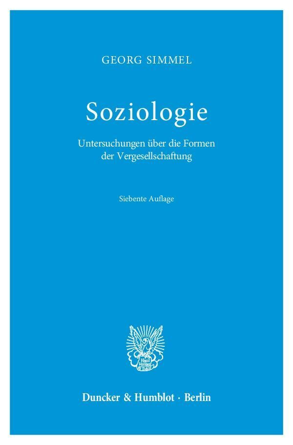 Cover: 9783428137251 | Soziologie. | Untersuchungen über die Formen der Vergesellschaftung.