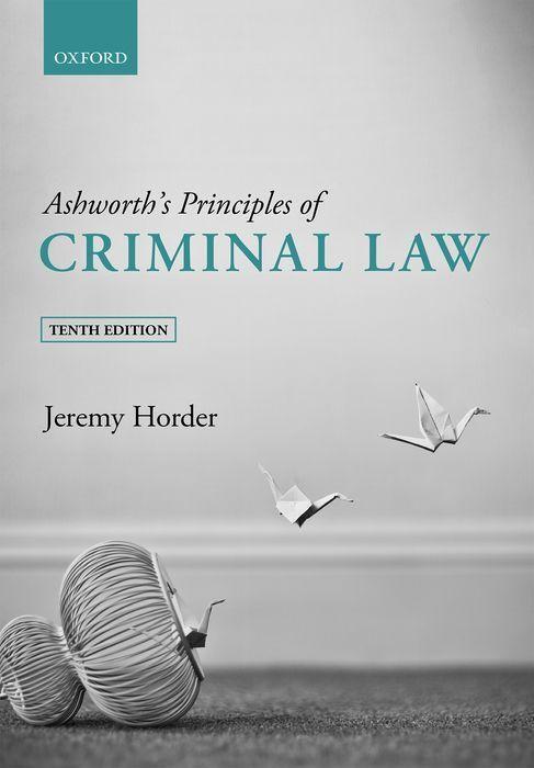 Cover: 9780192897381 | Ashworth's Principles of Criminal Law | Jeremy Horder | Taschenbuch