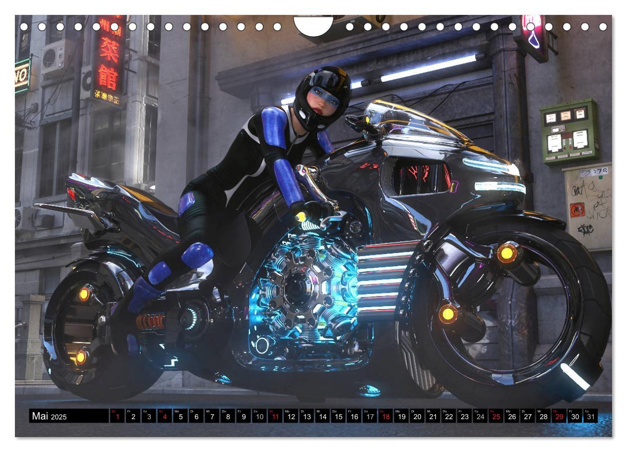 Bild: 9783435119653 | Frauen und Traumbikes (Wandkalender 2025 DIN A4 quer), CALVENDO...