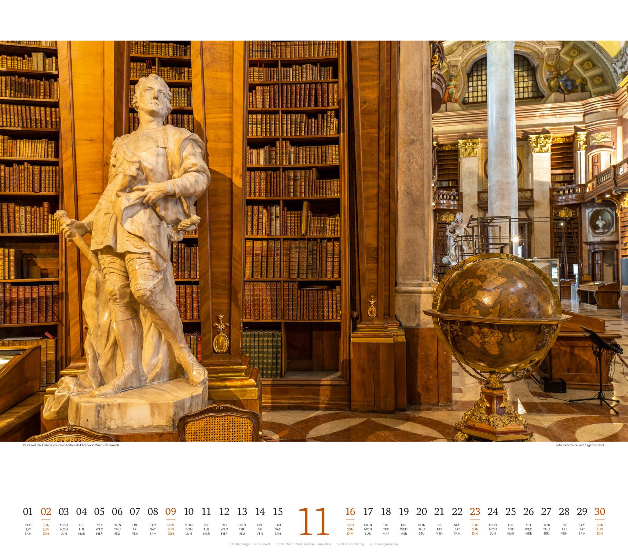 Bild: 9783838425795 | Welt der Bücher - Bibliotheken-Kalender 2025 | Ackermann Kunstverlag