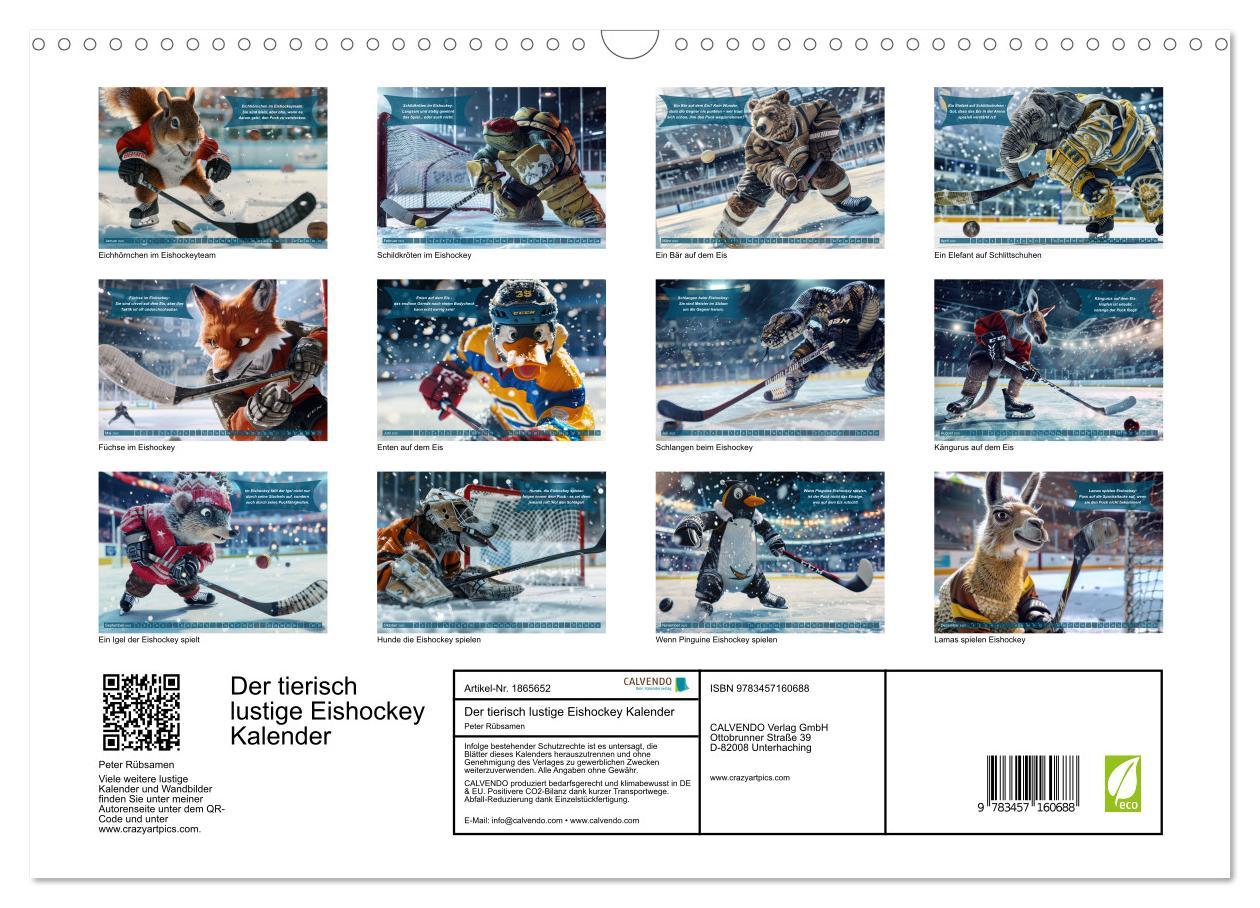 Bild: 9783457160688 | Der tierisch lustige Eishockey Kalender (Wandkalender 2025 DIN A3...