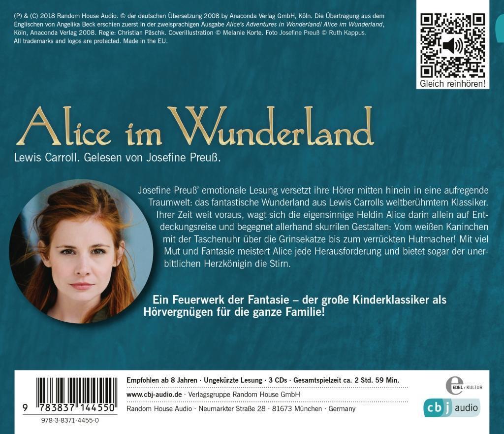 Bild: 9783837144550 | Alice im Wunderland | Lewis Carroll | Audio-CD | 3 Audio-CDs | Deutsch