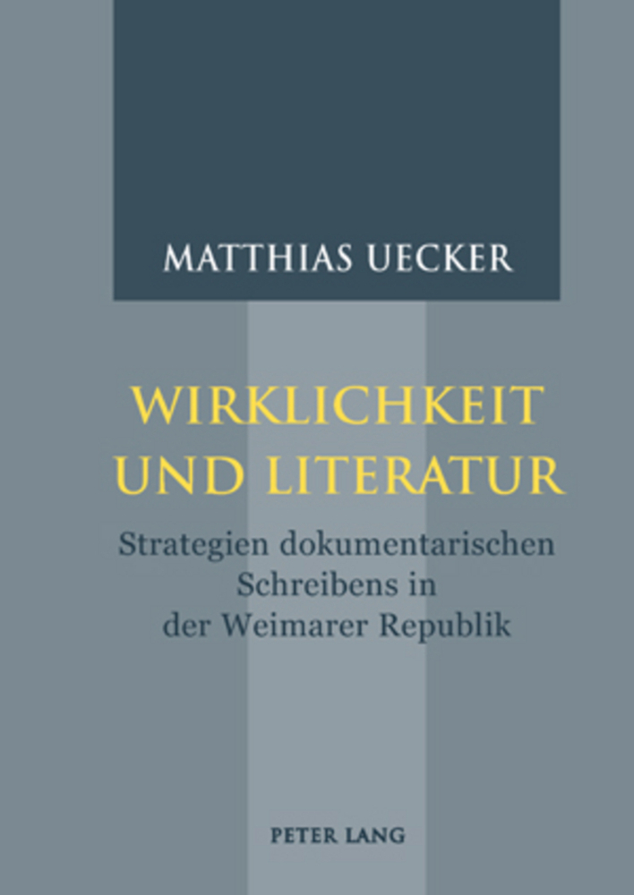 Cover: 9783039110575 | Wirklichkeit und Literatur | Matthias Uecker | Taschenbuch | Deutsch