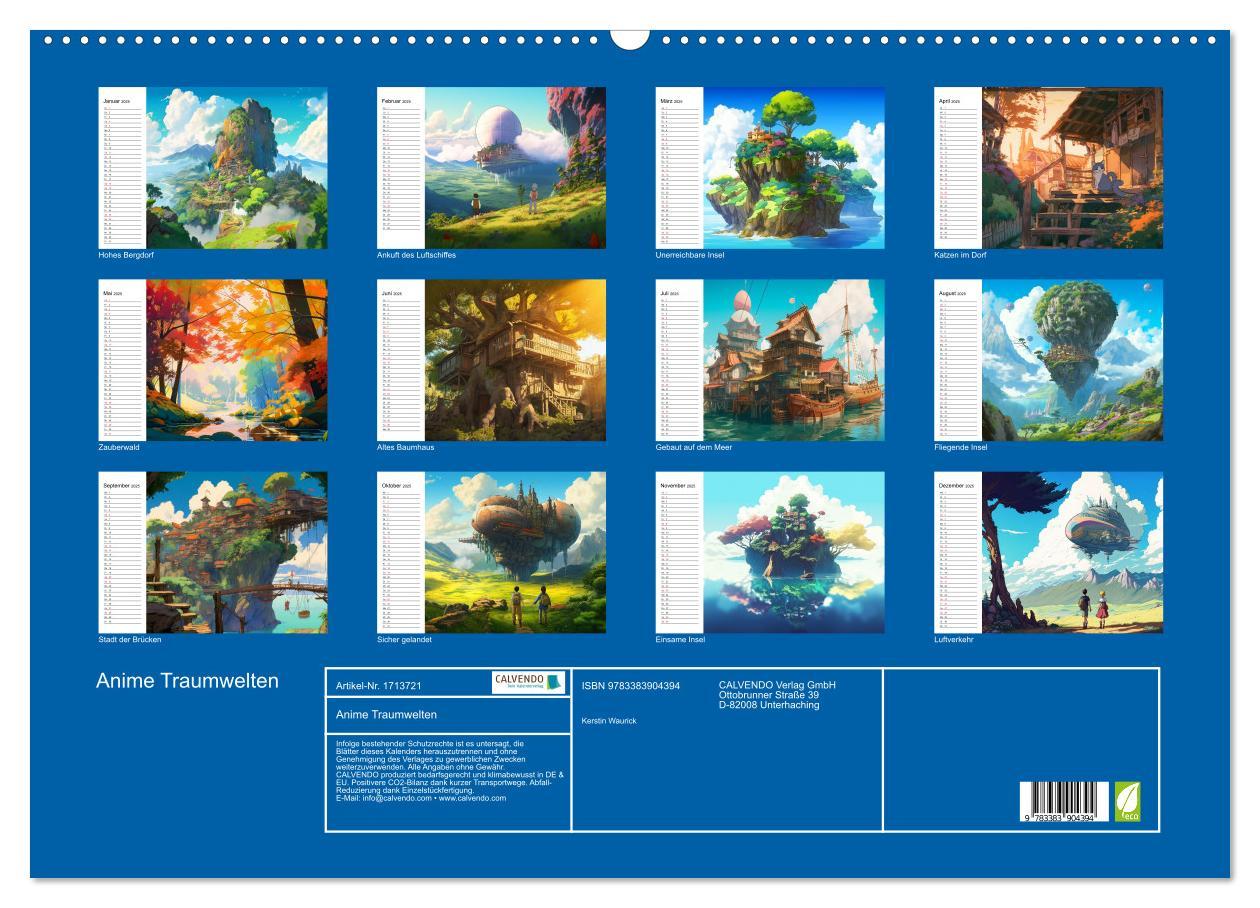 Bild: 9783383904394 | Anime Traumwelten (Wandkalender 2025 DIN A2 quer), CALVENDO...