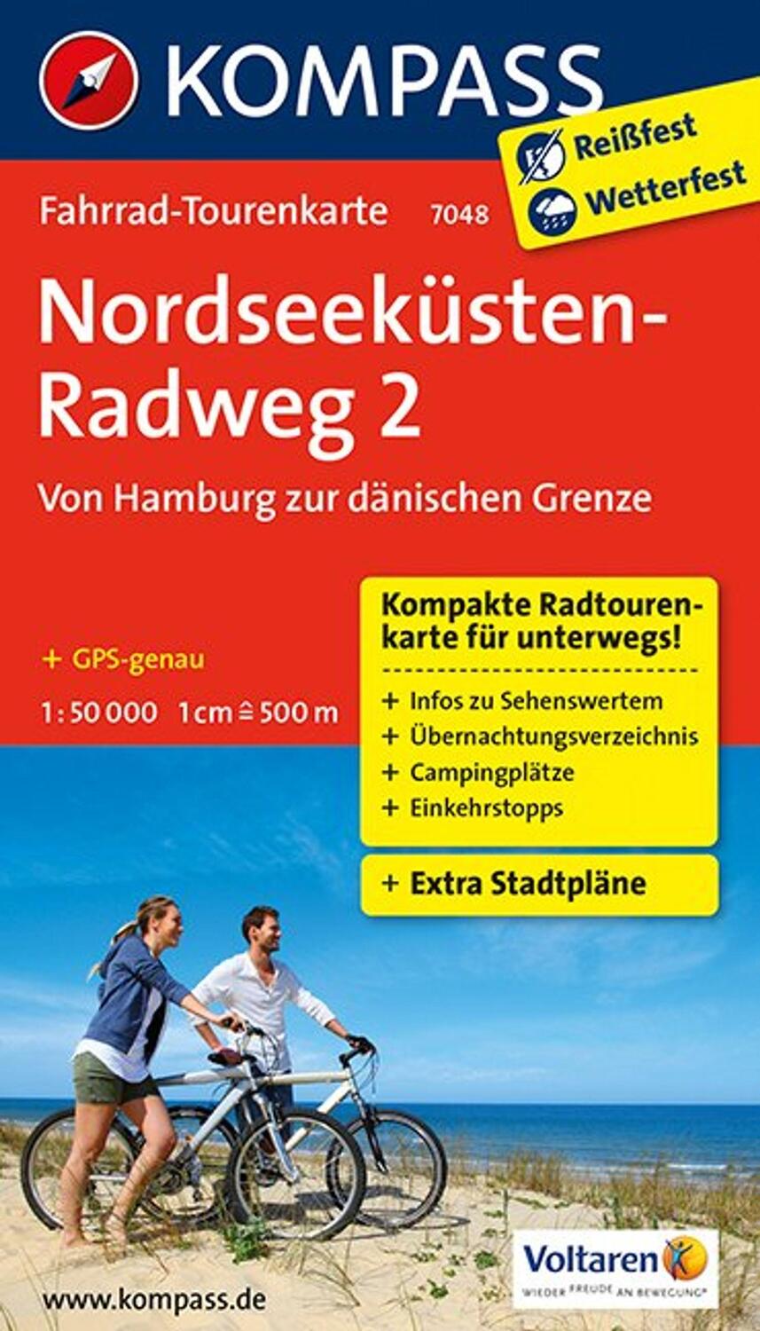 Cover: 9783850268127 | Nordseeküstenradweg 2, Von Hamburg/Elbe zur dänischen Grenze 1 : 50...