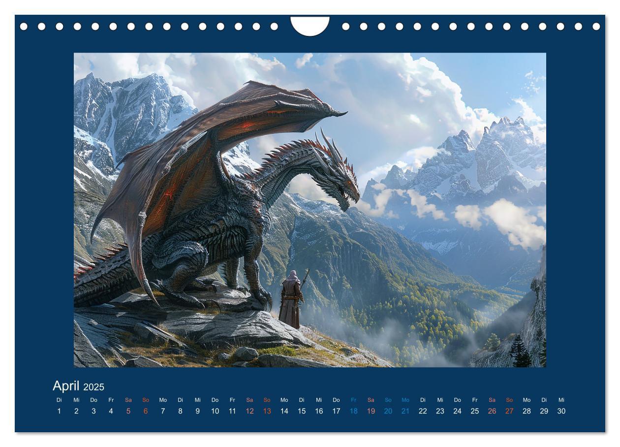 Bild: 9783383821394 | Drachenkrieger (Wandkalender 2025 DIN A4 quer), CALVENDO...