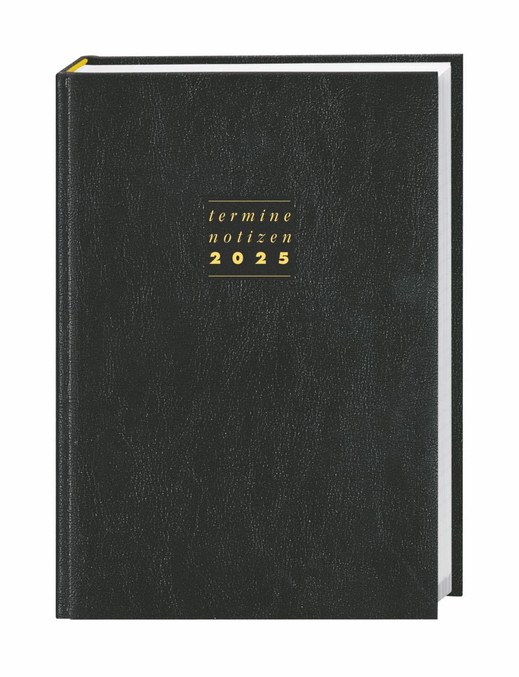 Cover: 9783756407507 | Terminer A6, Leder schwarz 2025 | Buch | Bürokalender Heye | 152 S.