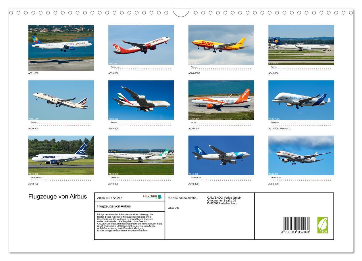 Bild: 9783383969768 | Flugzeuge von Airbus (Wandkalender 2025 DIN A3 quer), CALVENDO...