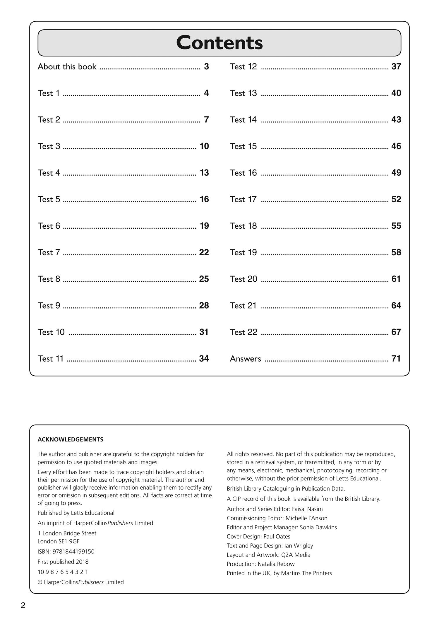 Bild: 9781844199150 | 11+ Maths Quick Practice Tests Age 10-11 (Year 6) Book 1 | Letts 11