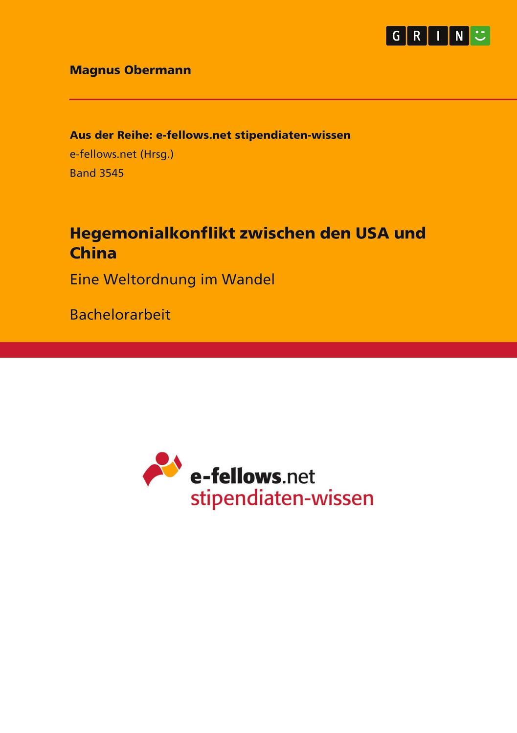 Cover: 9783346226242 | Hegemonialkonflikt zwischen den USA und China | Magnus Obermann | Buch