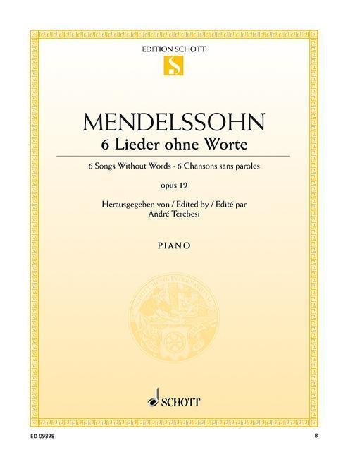Cover: 9790001176378 | 6 Lieder ohne Worte | op. 19. Klavier., Edition Schott Einzelausgabe