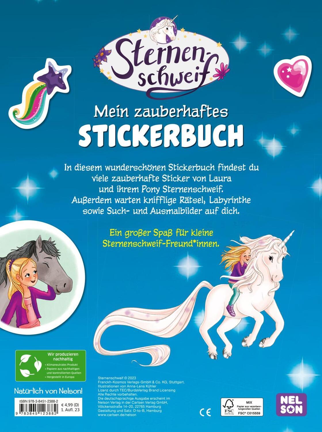 Rückseite: 9783845123882 | Sternenschweif: Mein zauberhaftes Stickerbuch | Taschenbuch | Deutsch