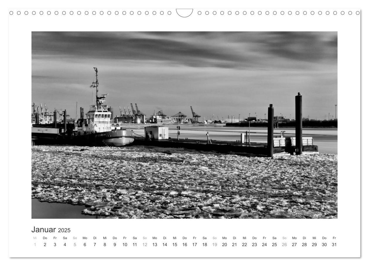 Bild: 9783435653294 | Hamburg in schwarz-weiss (Wandkalender 2025 DIN A3 quer), CALVENDO...