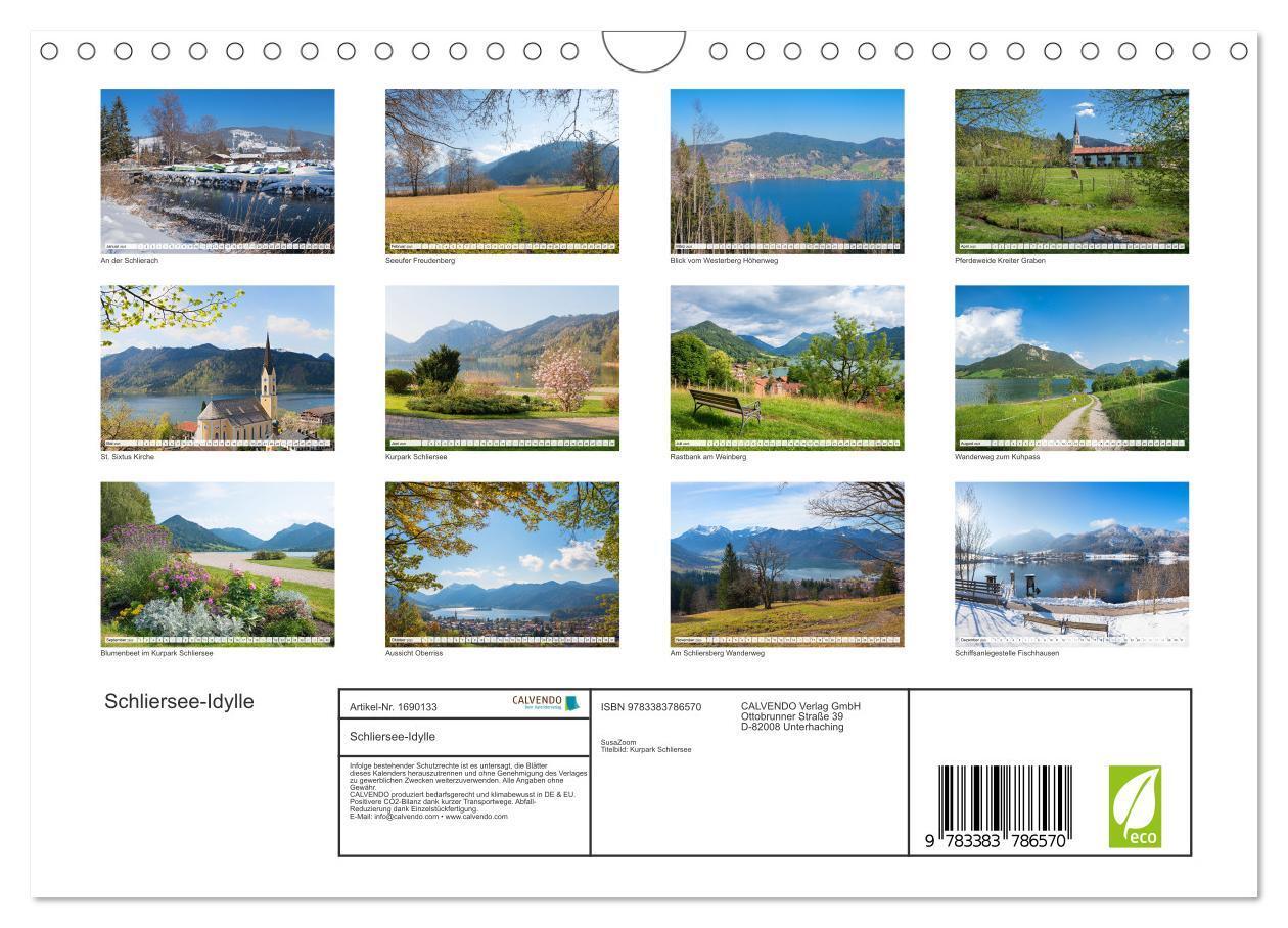 Bild: 9783383786570 | Schliersee-Idylle (Wandkalender 2025 DIN A4 quer), CALVENDO...